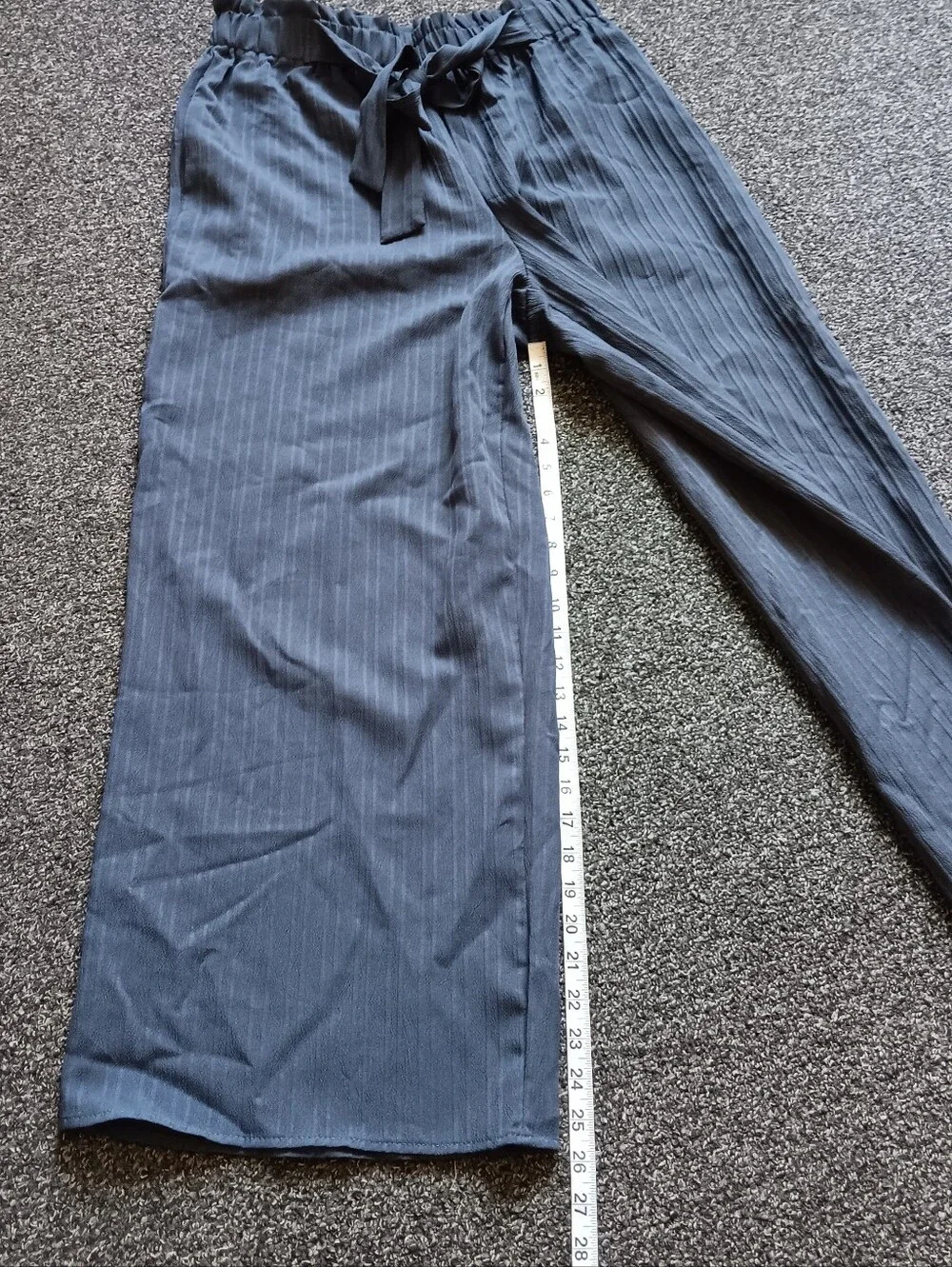 Wide Leg Slip On Comfortable Liggtweight Pants In Slate Blue, Approx. Size Large